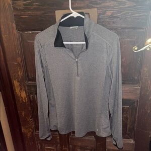 Gray Danskin Quarter-Zip Athletic Pullover